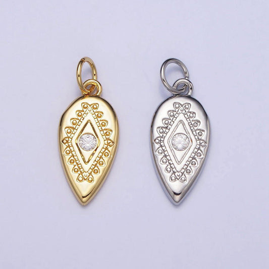 Dainty evil eye charm, gold plated mini tear drop charm eye of ra amulet jewelry pendants cubic zirconia ac664