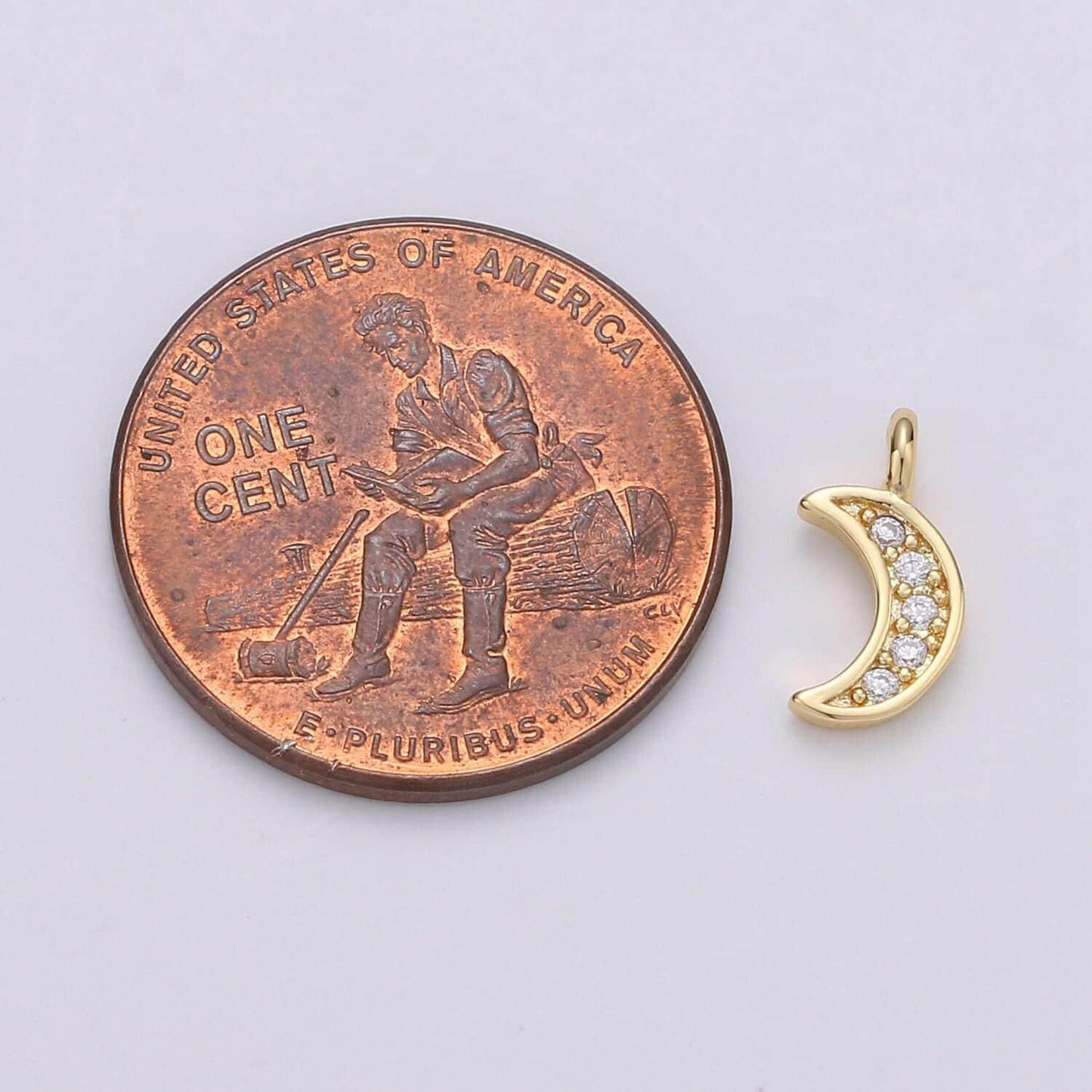 Tiny half moon pendant, moon charm, jewelry supplies dainty crescent moon charm for celestial jewelry making, chgf-23