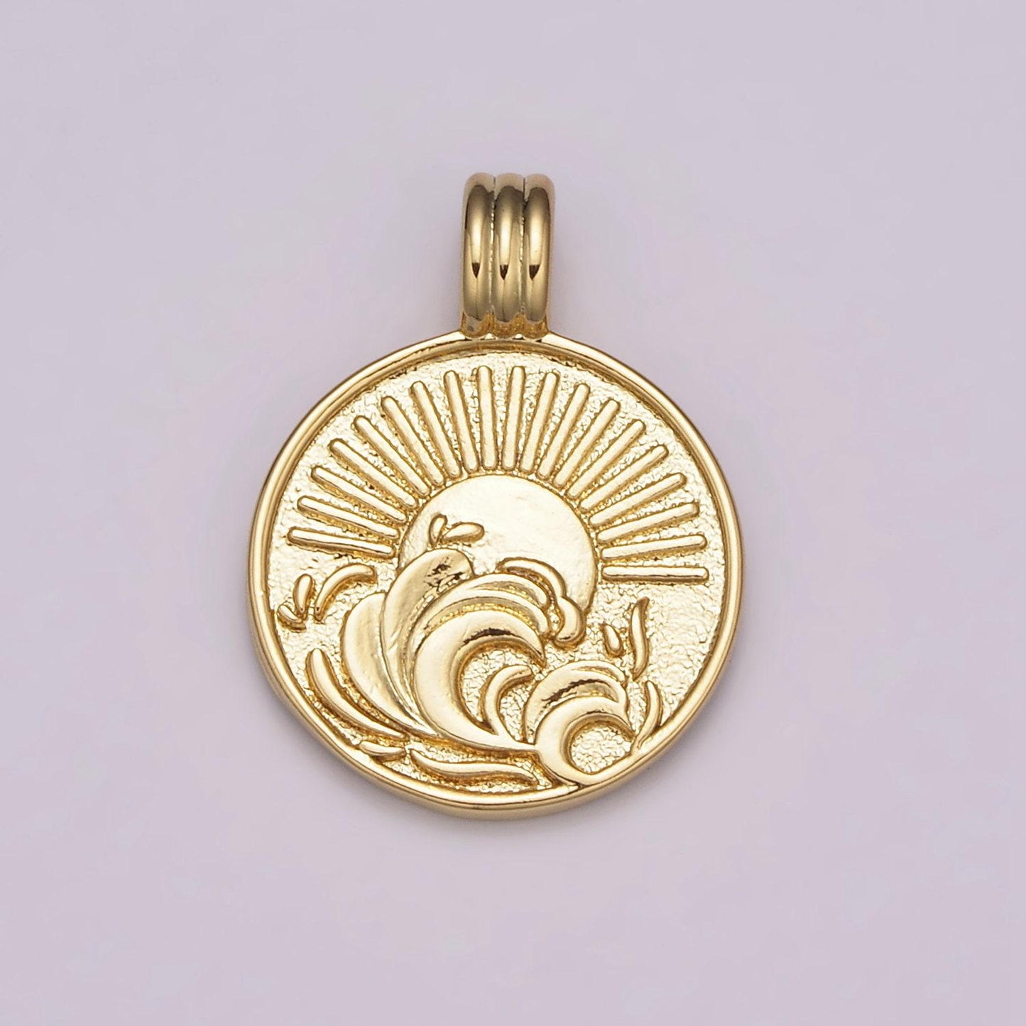 New element collection gold element charm fire wind earth ocean wave charm 24k gold filled medallion for necklace bracelet supply