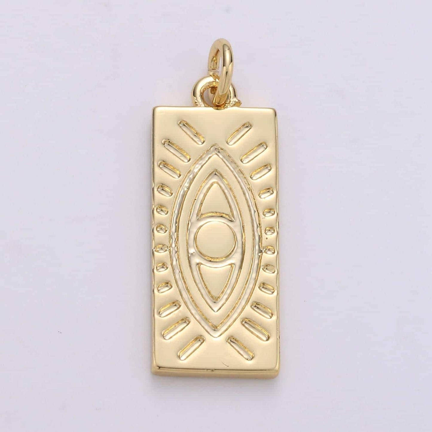 Evil eye pendant • 14k gold tiny evil eye pendant • protection pendant • military tag charm • minimalist jewelry pendant making, 1668