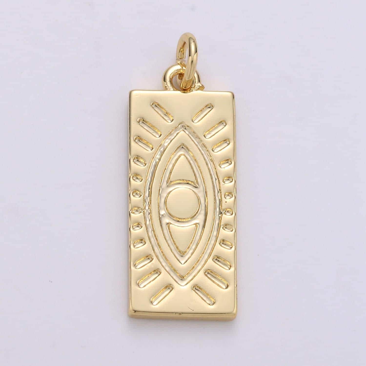 Evil eye pendant • 14k gold tiny evil eye pendant • protection pendant • military tag charm • minimalist jewelry pendant making, 1668