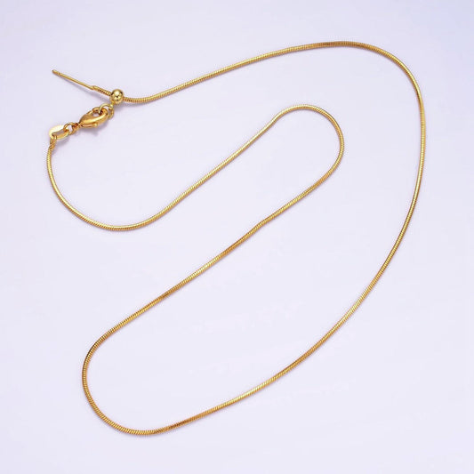 Adjustable necklace ready to wear 24k gold filled round snake chain necklace 18.5 inch dainty chain for jewelry making wa-2425