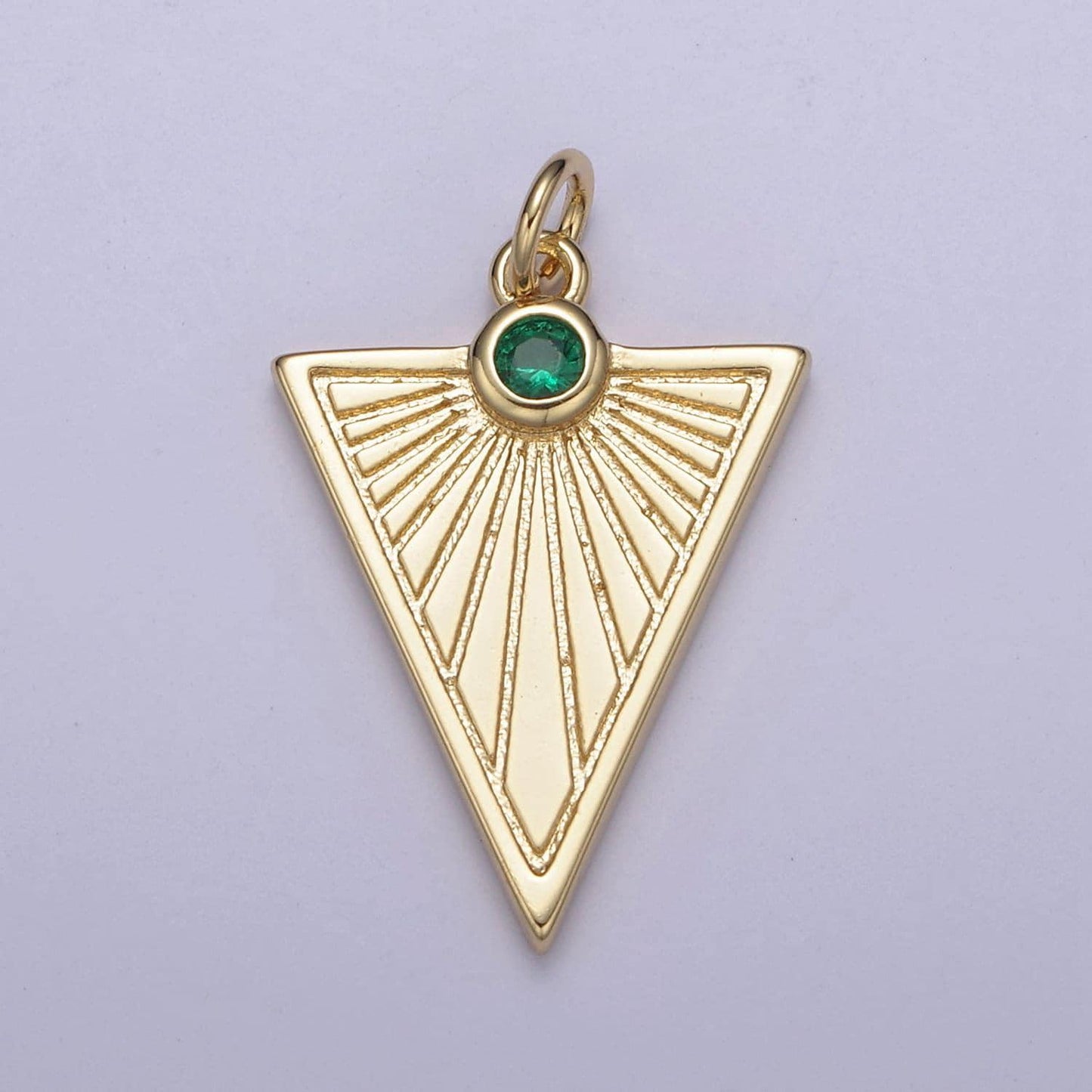 Gold filled medallion pendant gold radial triangle charm sun ray necklace pendant geometric cz necklaces charm
