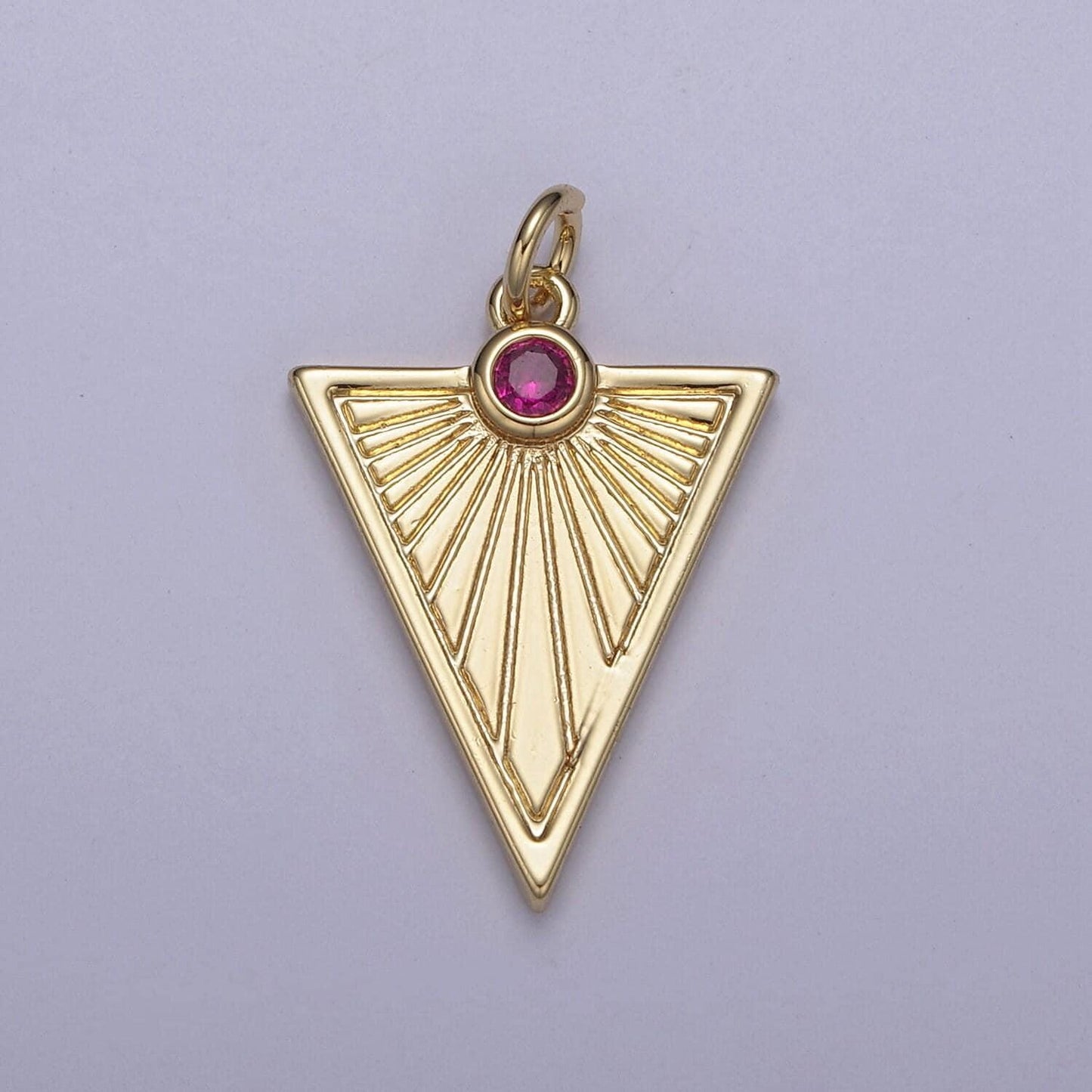 Gold filled medallion pendant gold radial triangle charm sun ray necklace pendant geometric cz necklaces charm