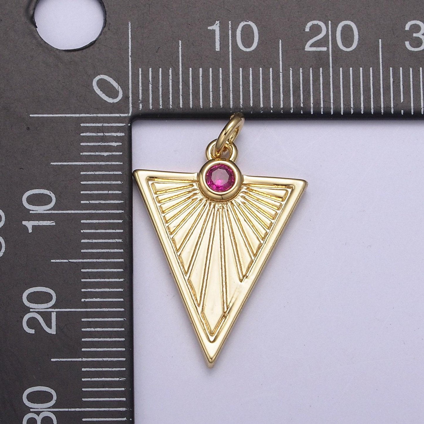 Gold filled medallion pendant gold radial triangle charm sun ray necklace pendant geometric cz necklaces charm