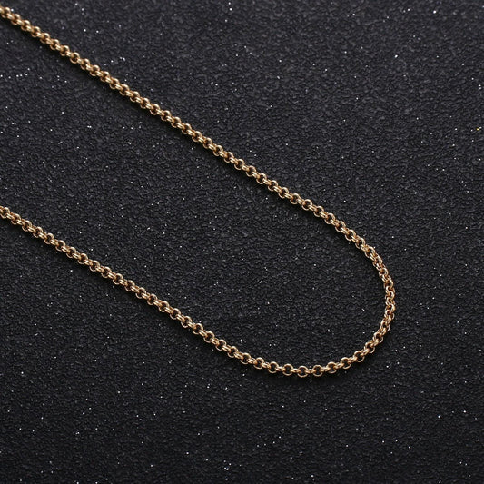 24k gold rolo cable chain by yard, oval link chain by foot, wholesale bulk roll chain for diy jewelry , thickness 2mm,277/824