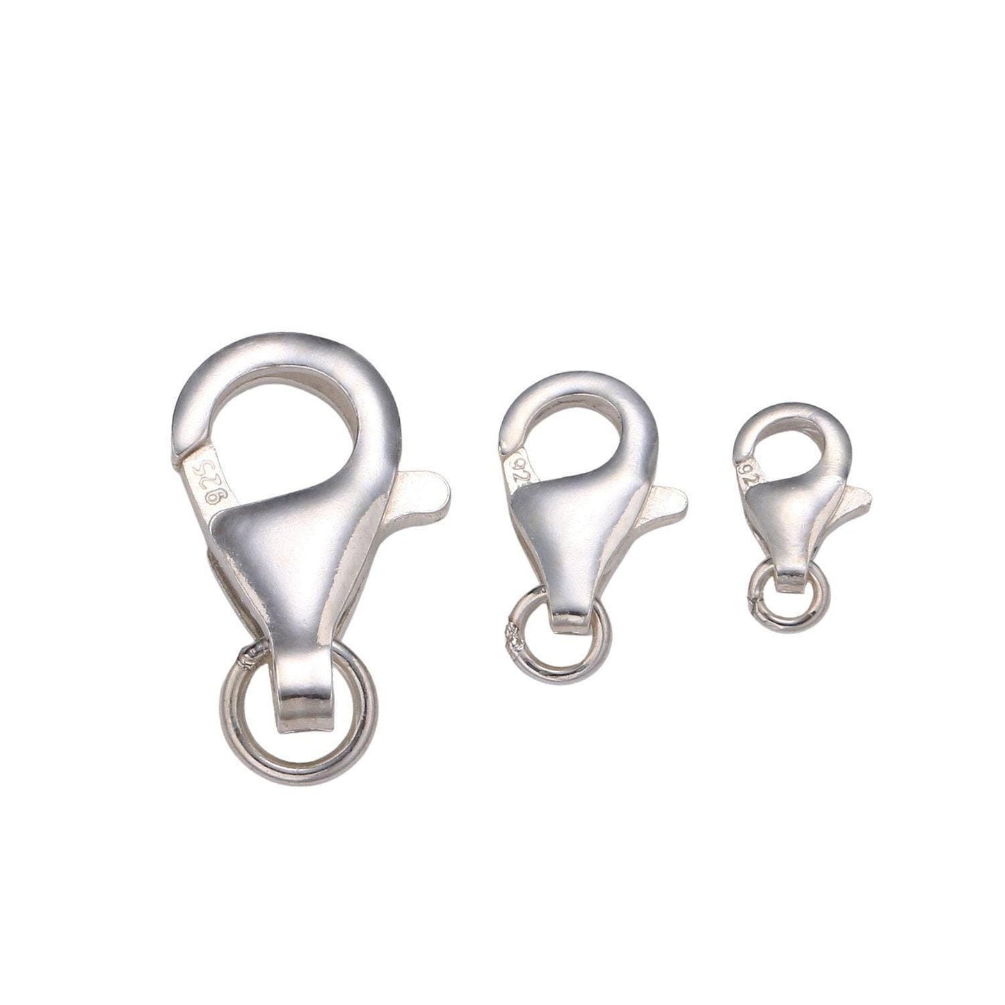 1 pc 925 sterling silver different size available lobster clasp,lobster claw for jewelry making, size option sl233~sl235