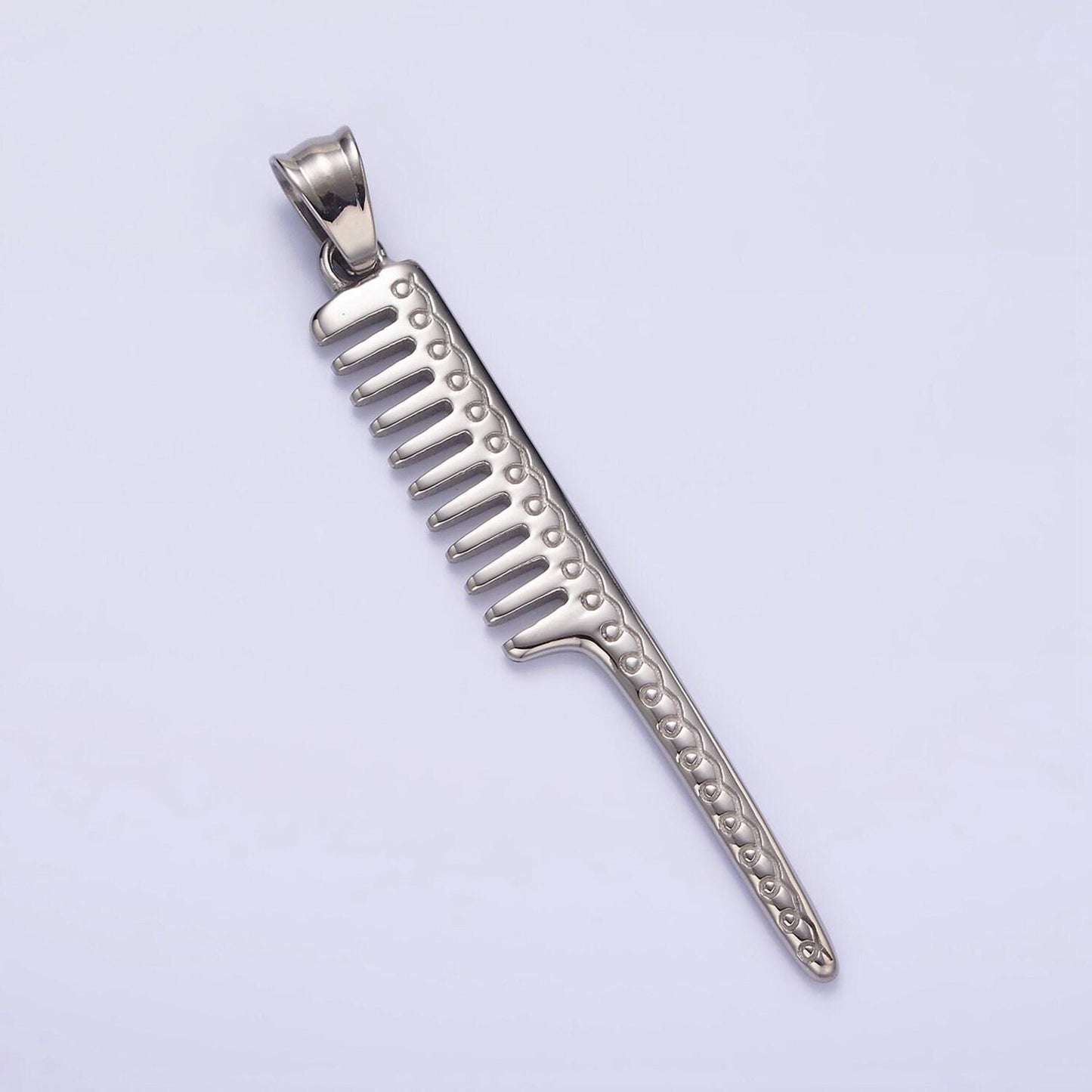 Double sided hair comb charm stainless steel barber hair stylist pendant jewelry p787