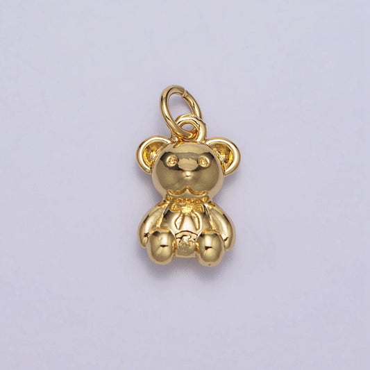 3d mini teddy bear pendant lead nickel free 24k gold plated brass animal charm necklace bracelet jewelry making ac215