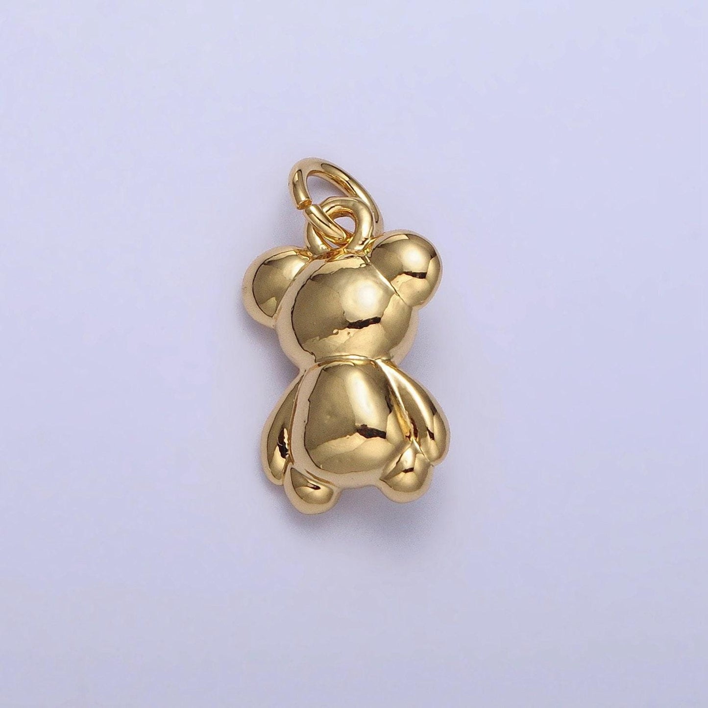 3d mini teddy bear pendant lead nickel free 24k gold plated brass animal charm necklace bracelet jewelry making ac215