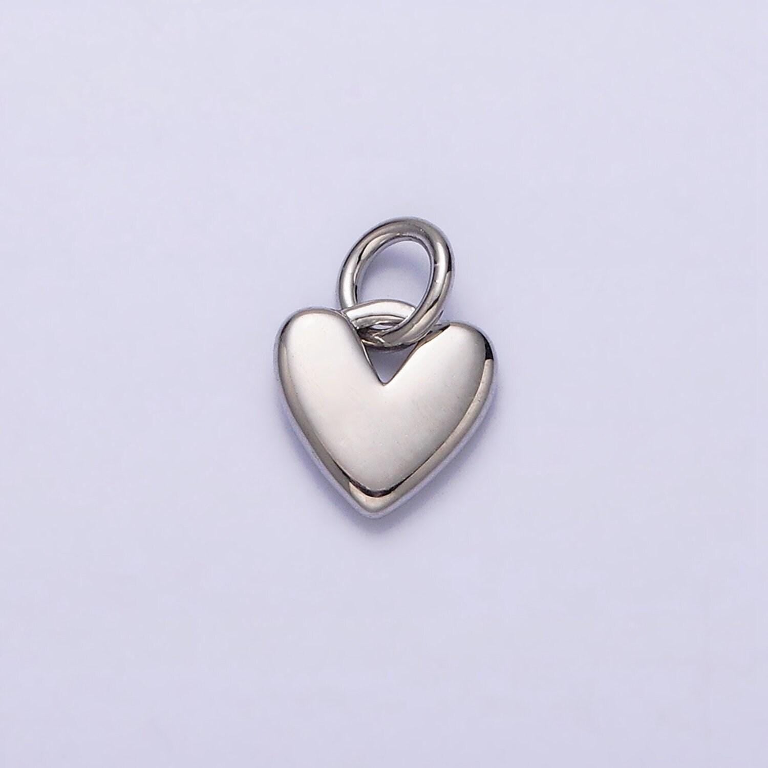 16k gold filled heart mini add-on charm in gold & silver | ac1342 ac1343