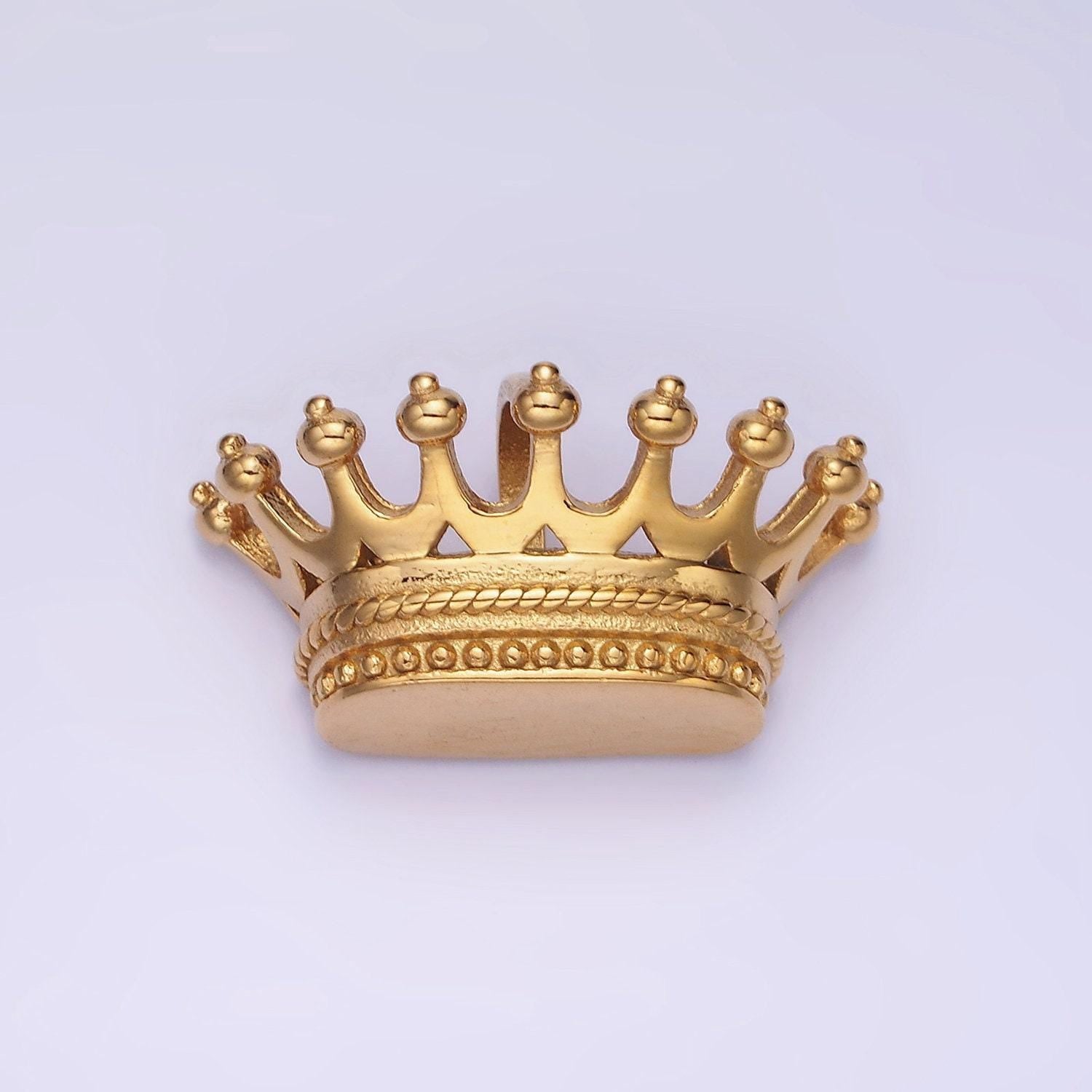 Stainless steel duke prince royal crown charm necklace pendant, royalty vintage crown design charm | p1215