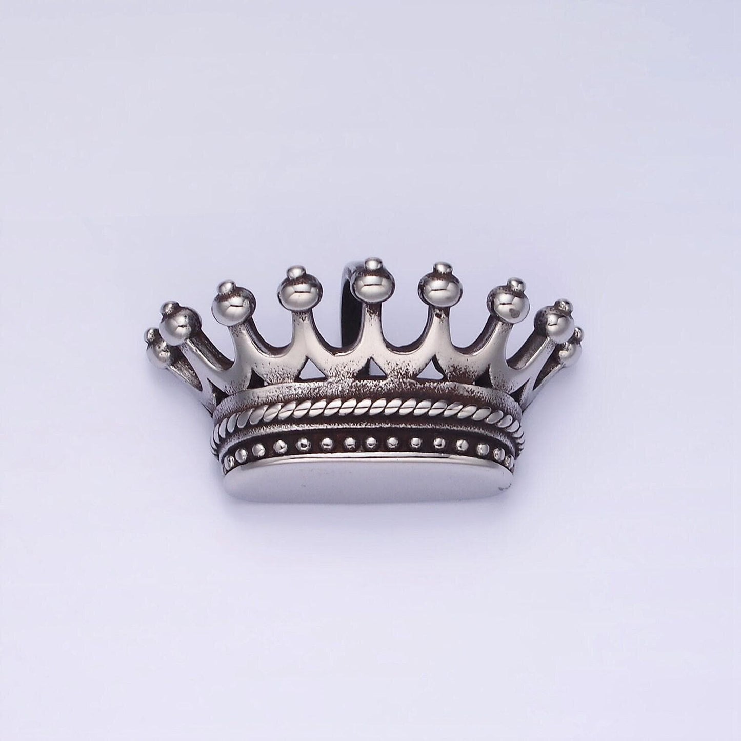 Stainless steel duke prince royal crown charm necklace pendant, royalty vintage crown design charm | p1215