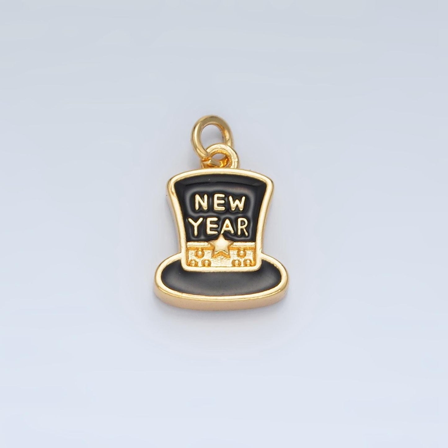 New years eve hat charm gold filed new years eve celebration charm inspired new years 2025 party fun charm bar supply n862