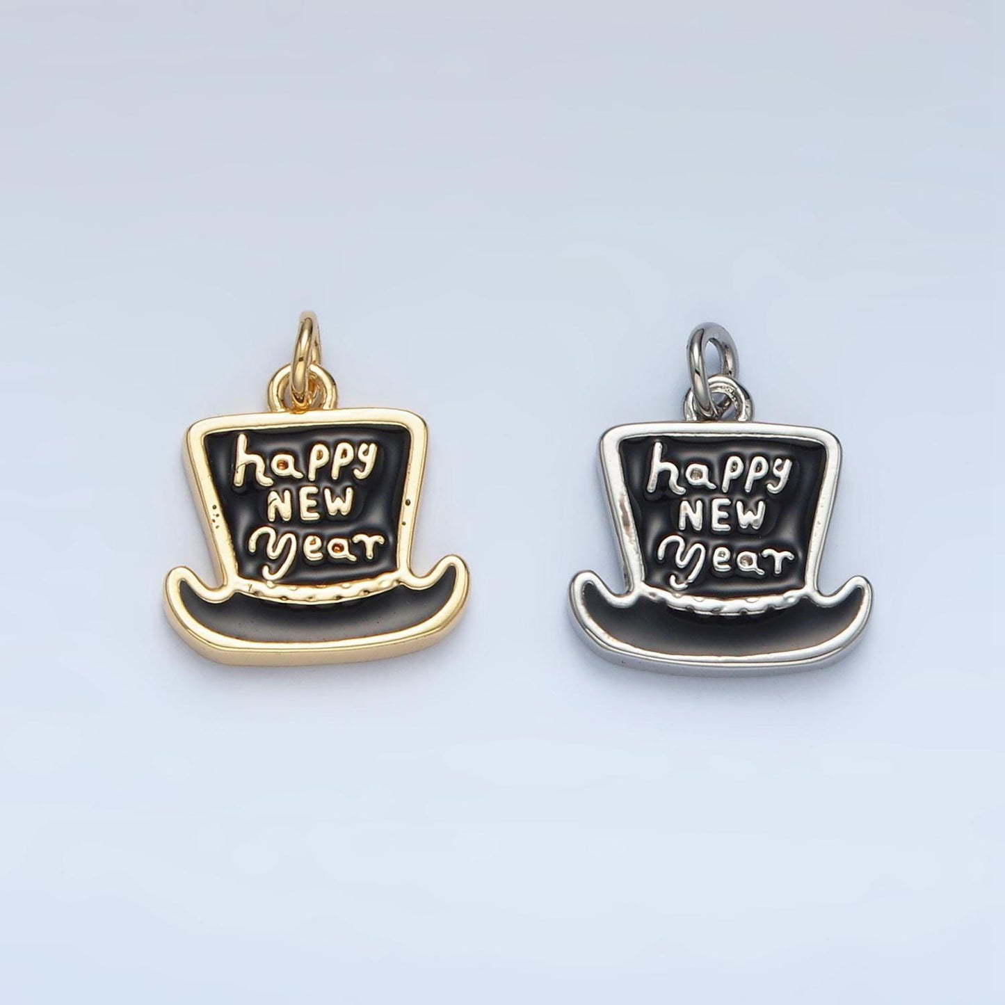 New years eve hat charm gold filed new years eve celebration charm inspired new years 2025 party fun charm bar supply n862