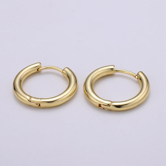 19.6mm solid hoops gold plated, zero gold earrings for diy earring craft supply jewelry making, earr-1382