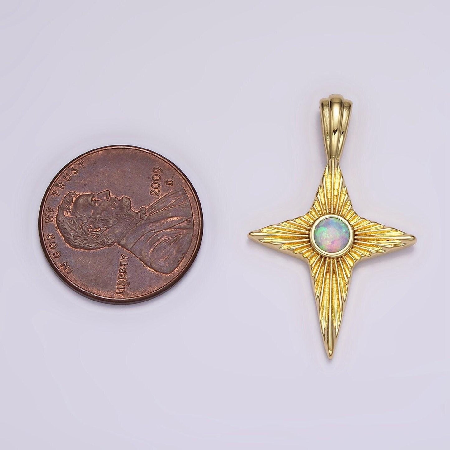 14k gold filled white, blue opal sunburst celestial star pendant | ah103 ah104