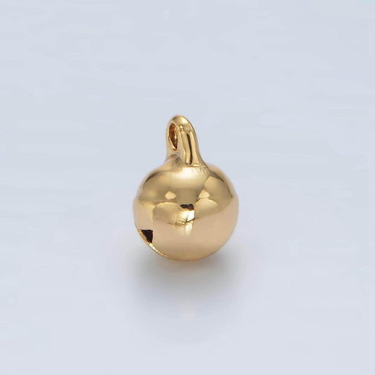 Tiny tinkle bell charm 8x11mm 24k gold filled in gold & silver charm | x-885