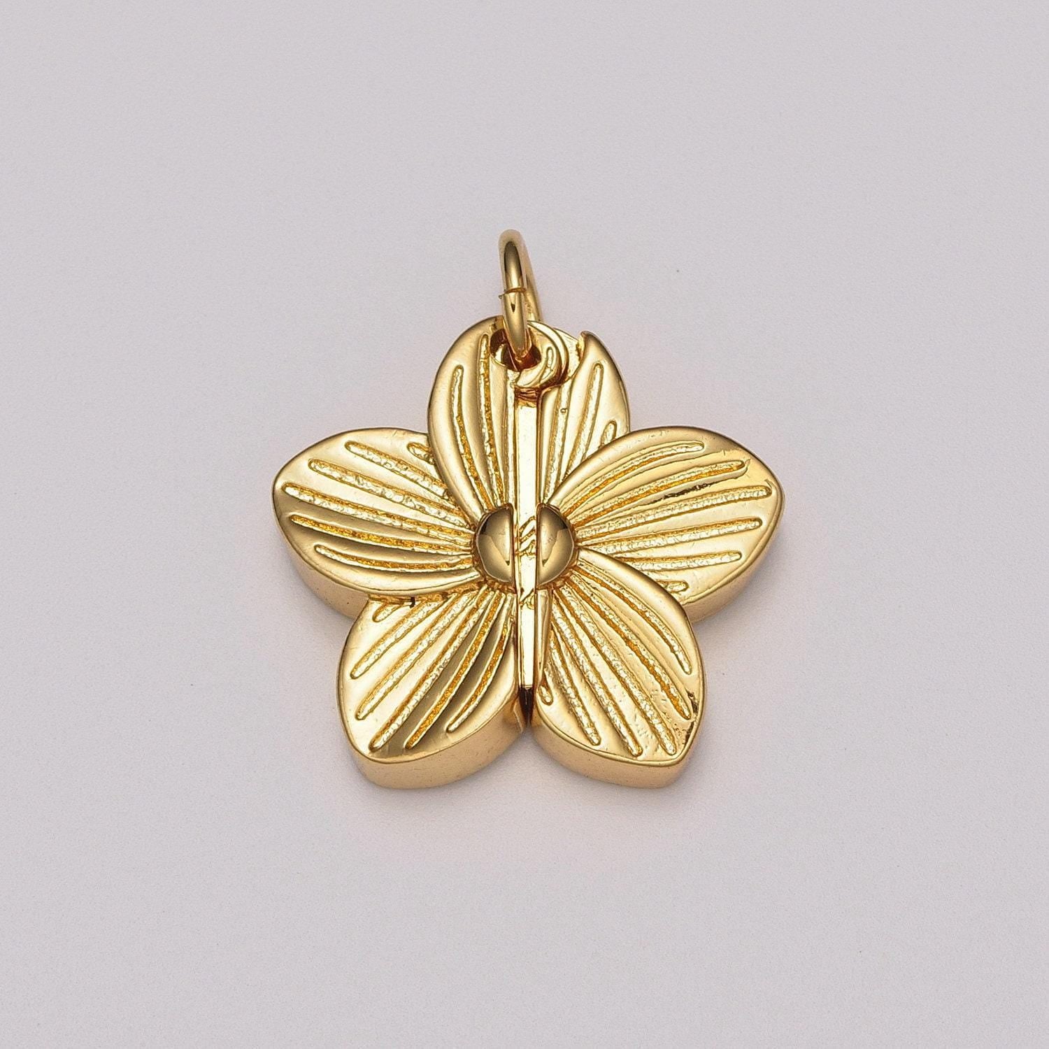 Flower locket charm necklace encouraging word pendant necklace engraved jewelry peek a boo hiden message