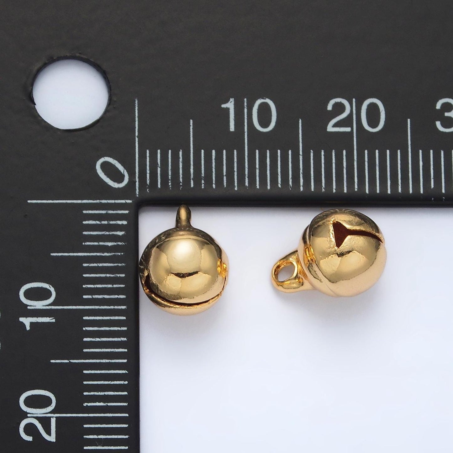 Tiny tinkle bell charm 8x11mm 24k gold filled in gold & silver charm | x-885