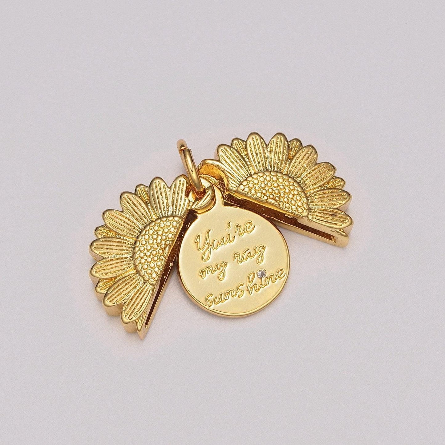 Flower locket charm necklace encouraging word pendant necklace engraved jewelry peek a boo hiden message