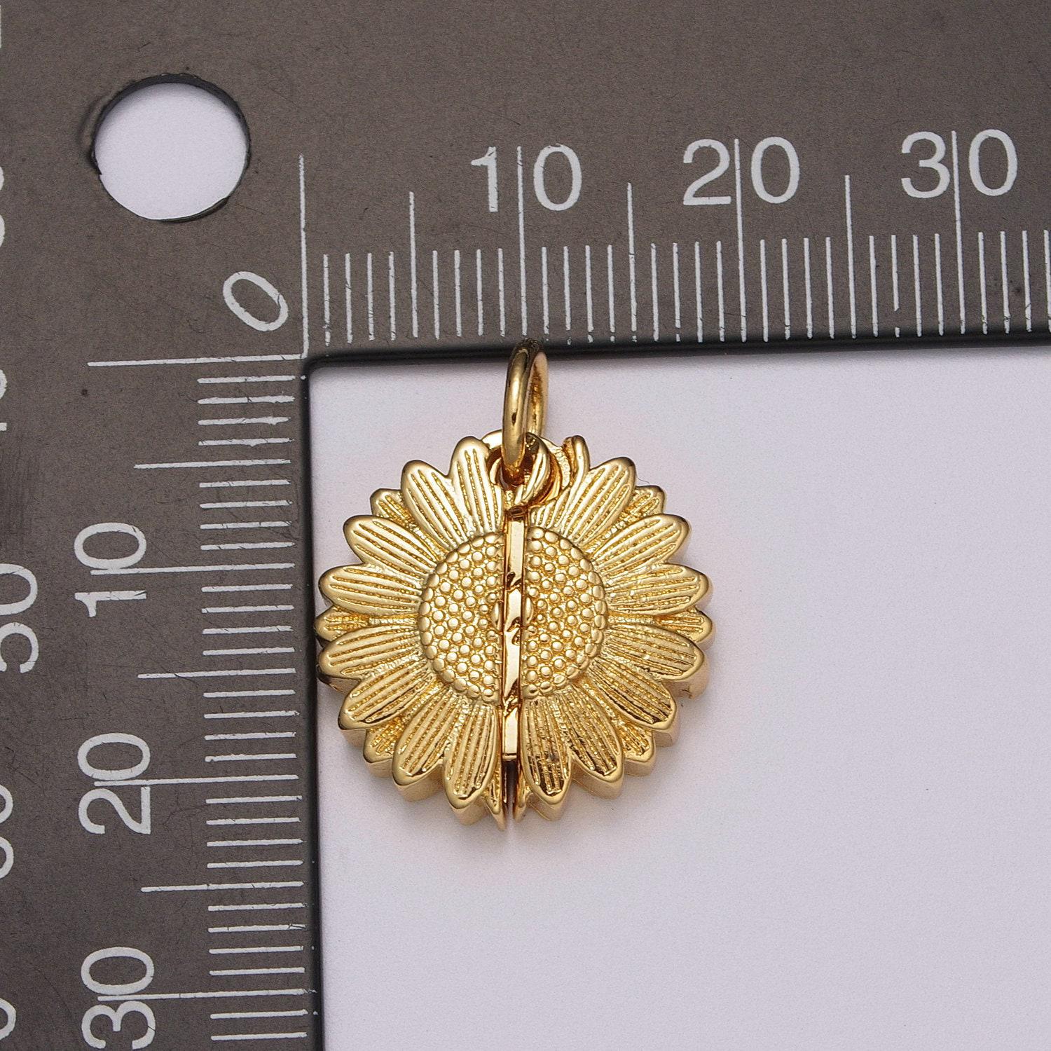 Flower locket charm necklace encouraging word pendant necklace engraved jewelry peek a boo hiden message