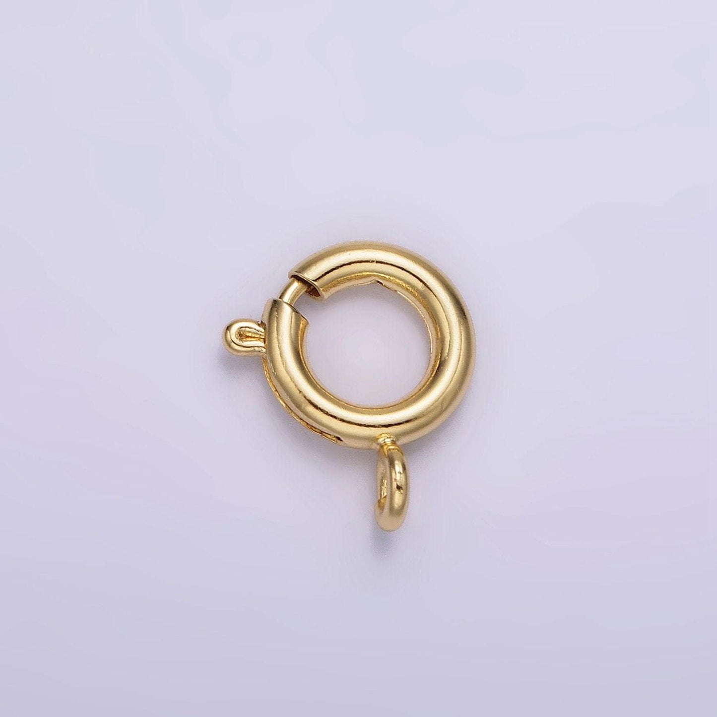 1pc 14k gold filled spring gate round ring charm holder gold end clasp for connector 12mm, 8mm, 7mm jewelry supply z530