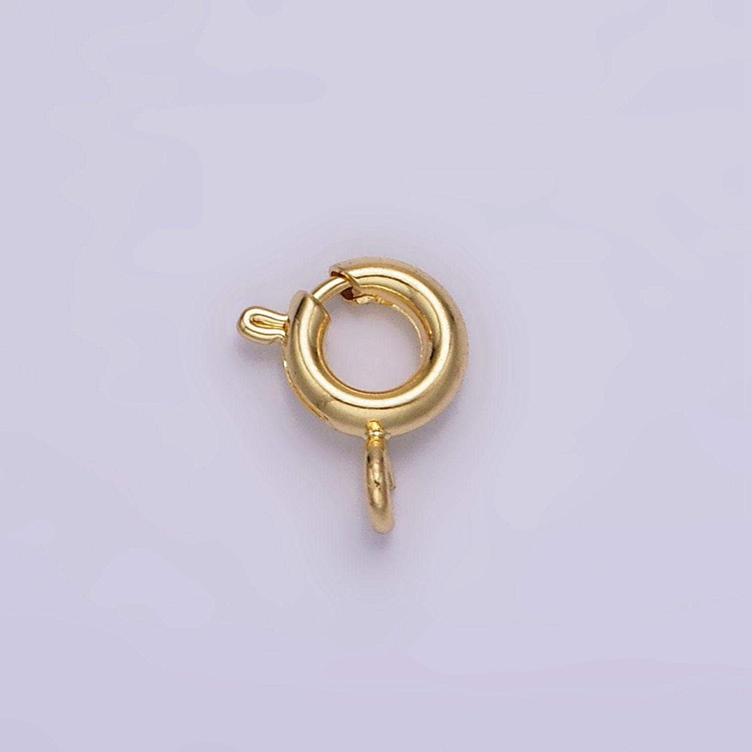 1pc 14k gold filled spring gate round ring charm holder gold end clasp for connector 12mm, 8mm, 7mm jewelry supply z530