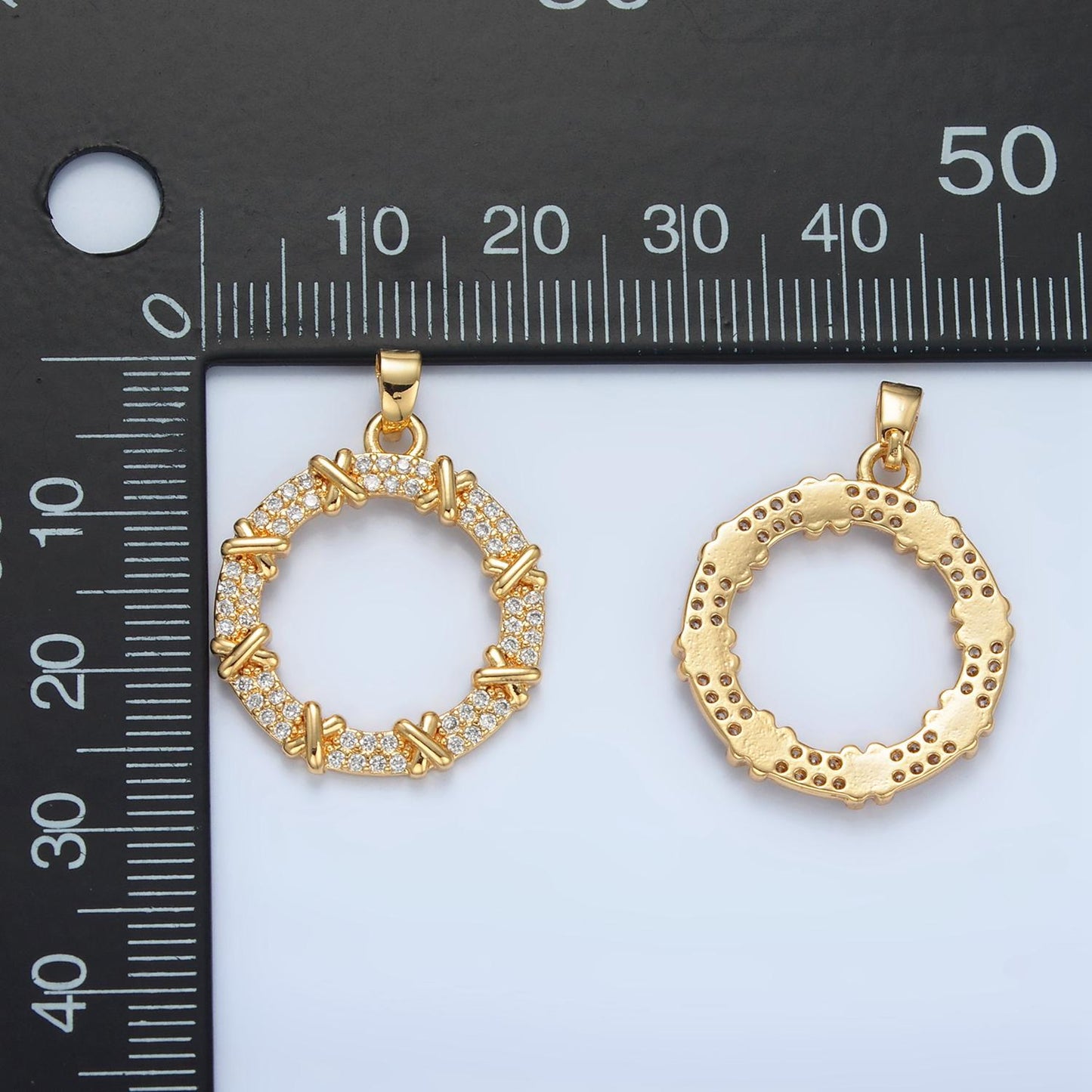 Dainty gold filled round laurel crown pendant silver olive branch wreath charms aa894