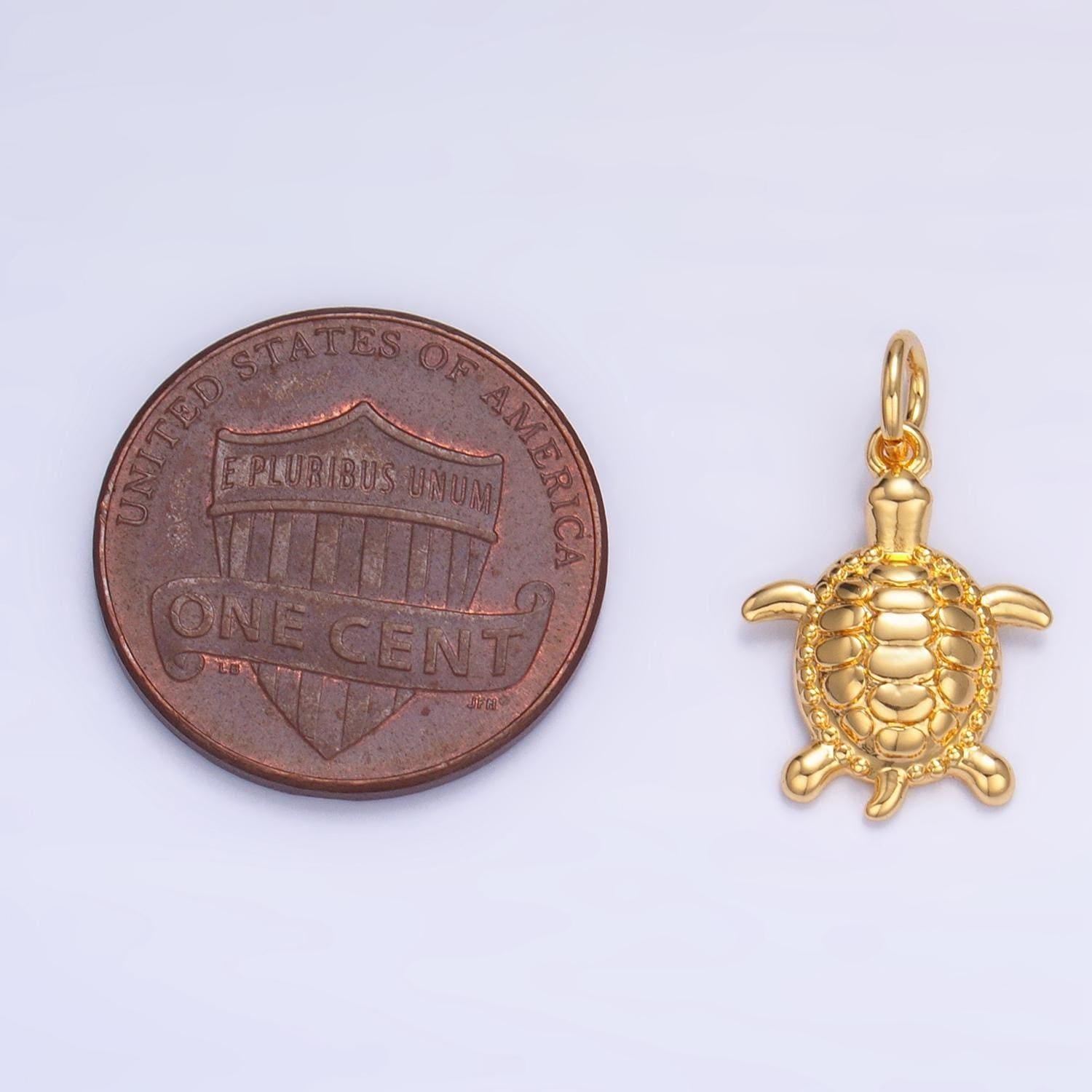 Minimalist turtle ocean sea animal 24k gold filled charm in gold & silver | ag-836