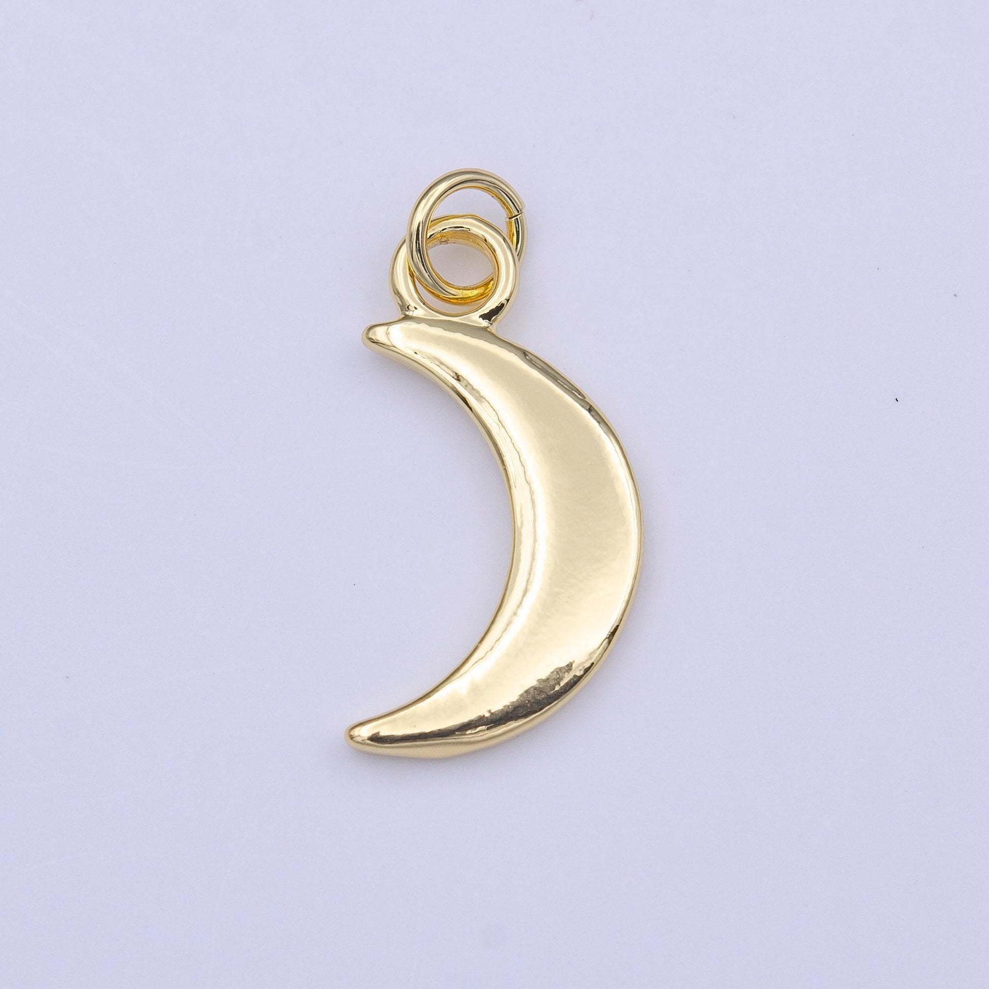 Dainty gold crescent moon mini charm necklace pendant dainty gold moon pendant celestial jewelry c448