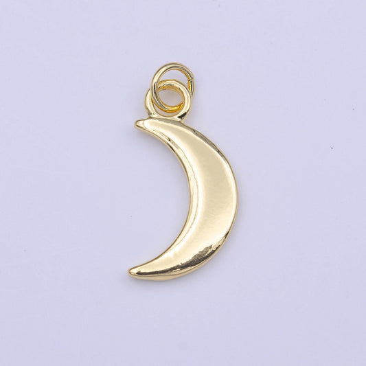 Dainty gold crescent moon mini charm necklace pendant dainty gold moon pendant celestial jewelry c448