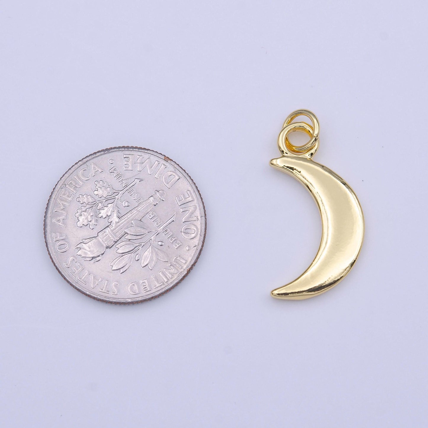 Dainty gold crescent moon mini charm necklace pendant dainty gold moon pendant celestial jewelry c448