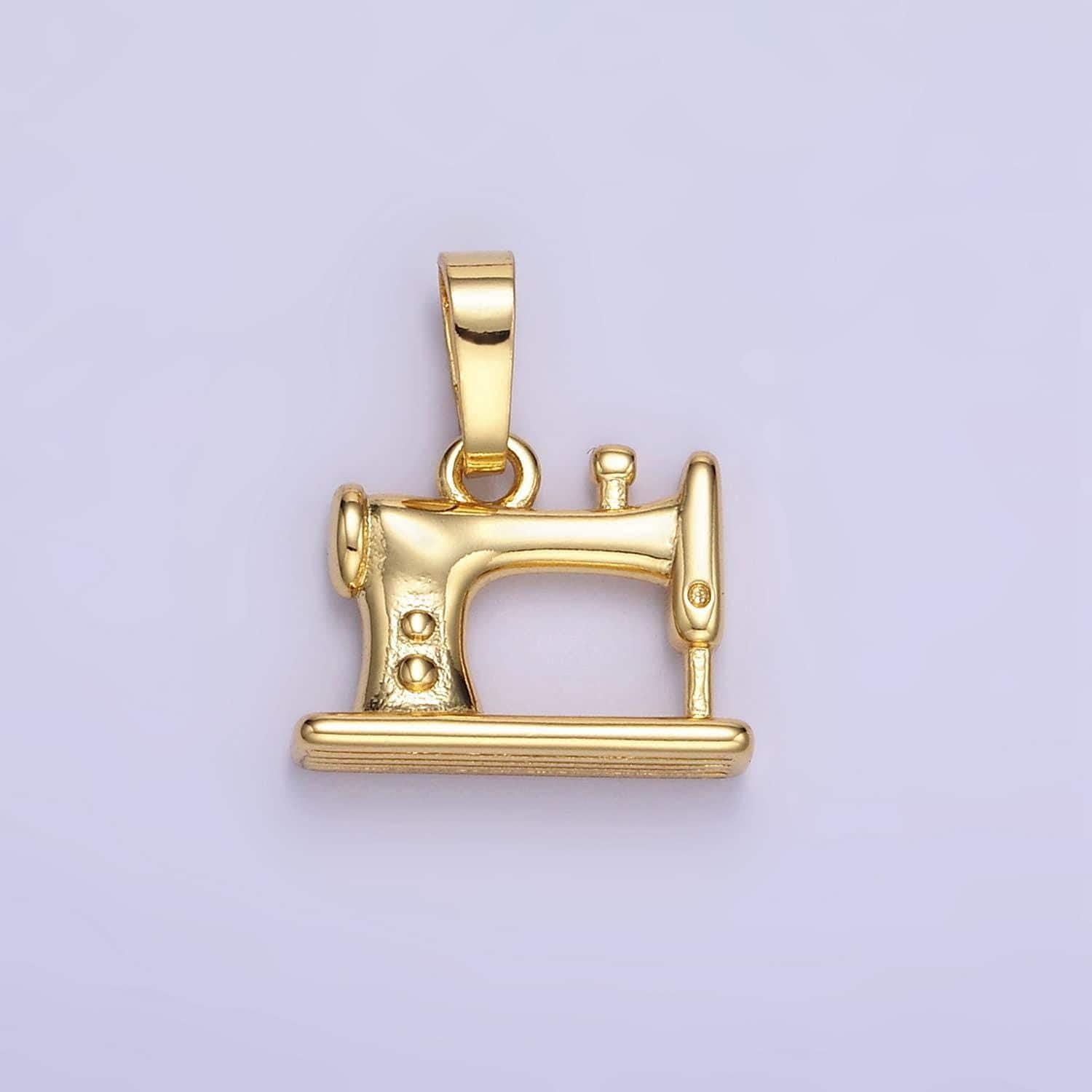 Dainty sewing charm 18k gold filled charm craft supplies fashion pendants for jewelry findings making accessory for bracelet necklace aa1347