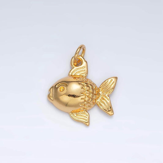 24k gold filled 15mm gold-fish animal charm | ag-926