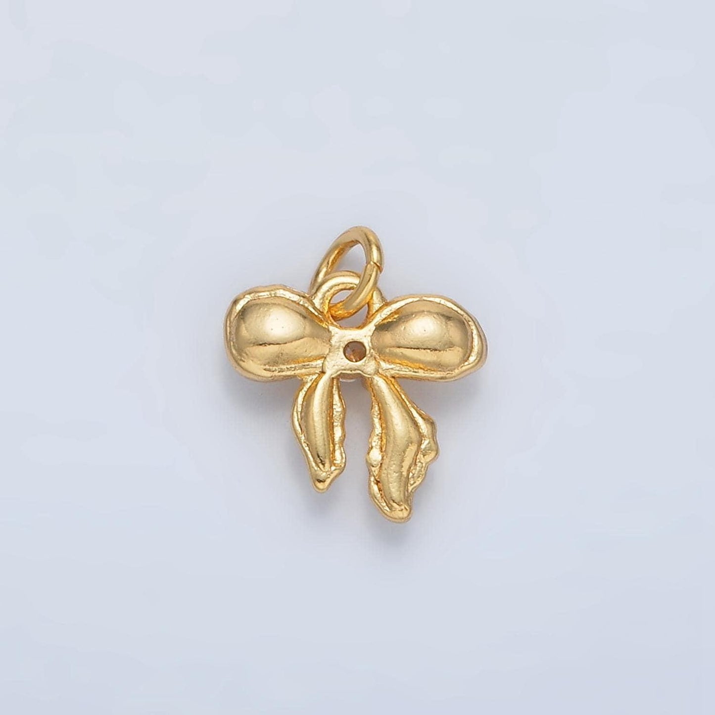 24k gold filled 10mm mini bow ribbon charm necklace bracelet earring supply for jewelry making | ac151