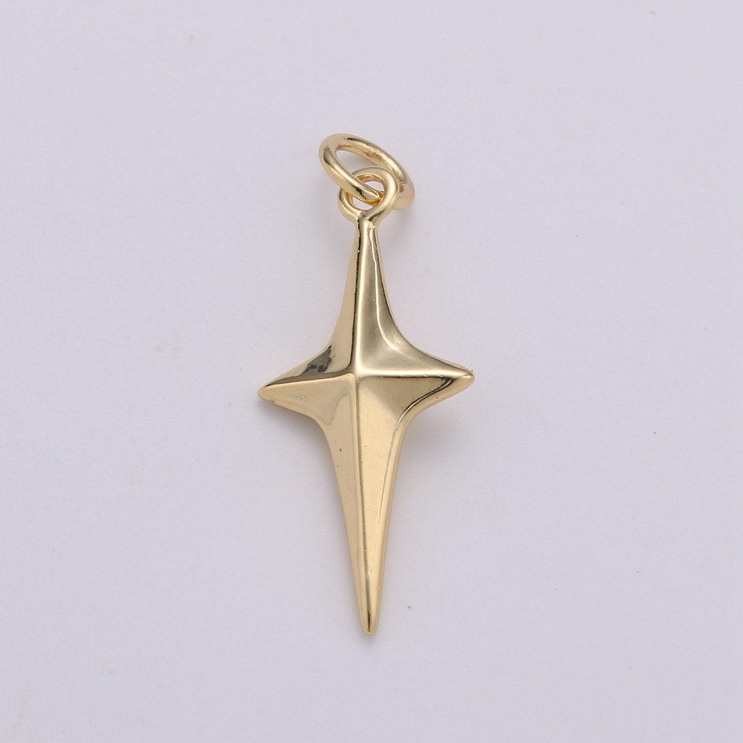 25x10mm 24k gold north star charms, gold star pendant, celestial jewelry minimalist jewelry making supply d-354