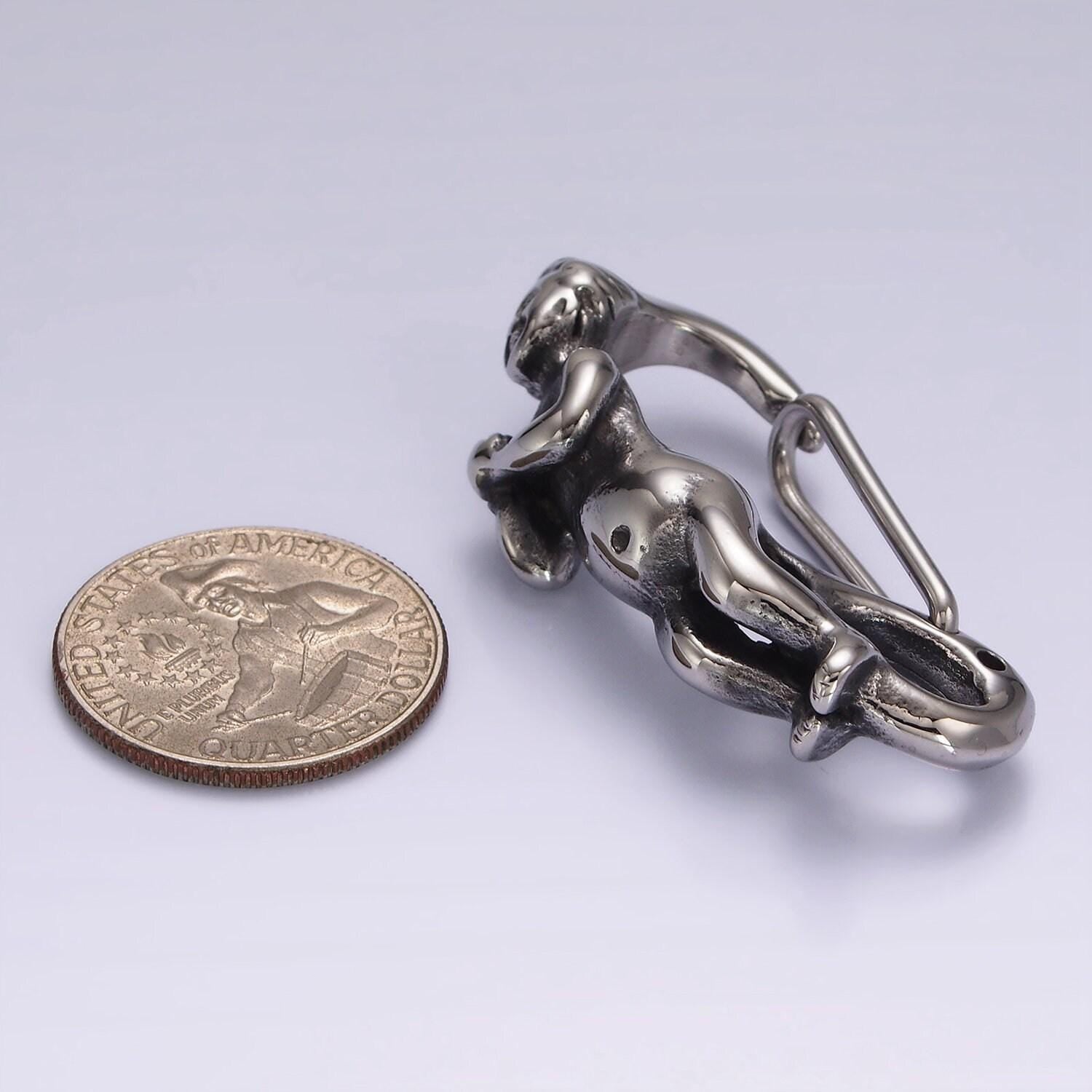 Stainless steel 45mm baby angel carabiner snap hook findings for keychain supply component | z666