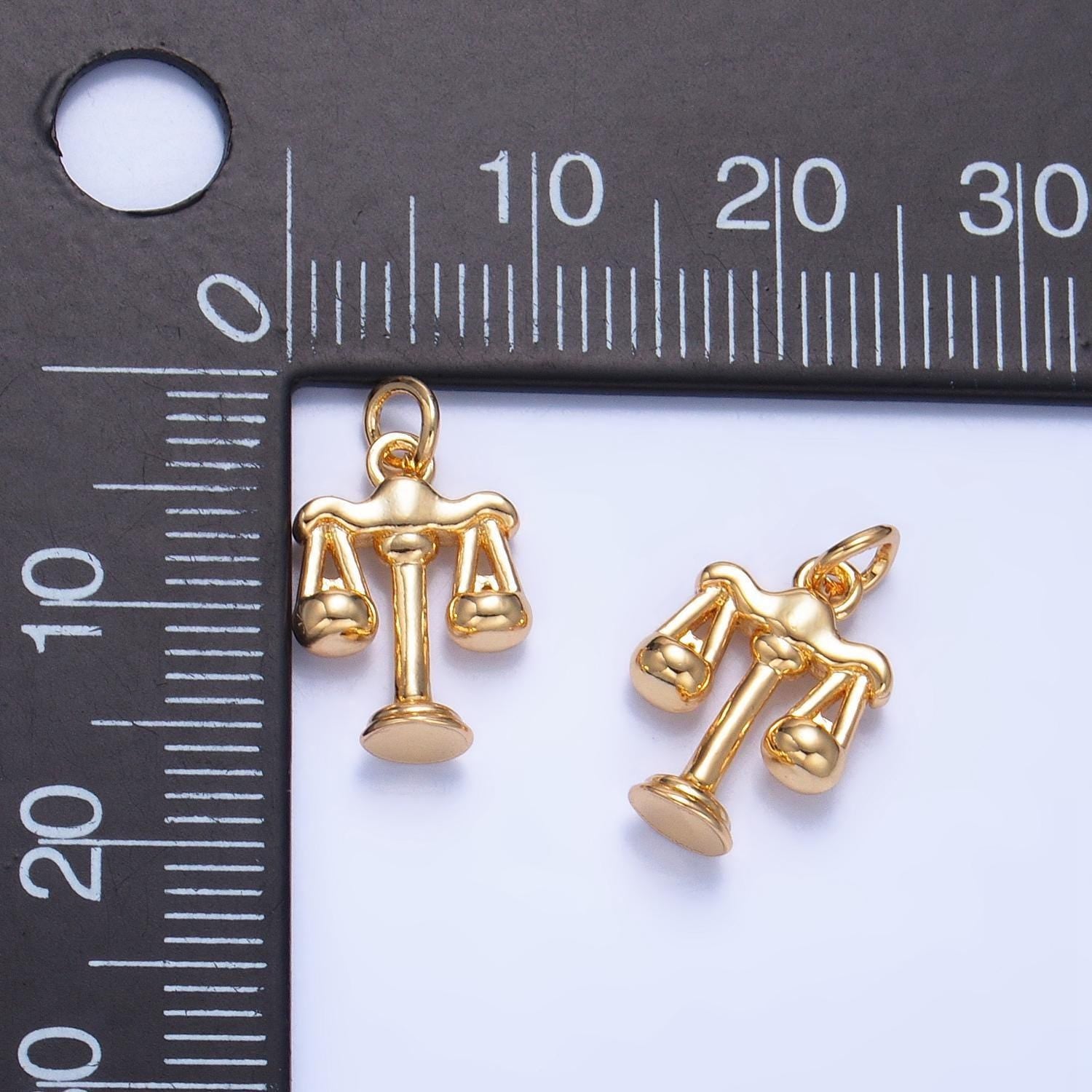Mini 18k gold filled zodiac sign charm, dainty libra scales sign astrology pendant charm for necklace earring supply w103