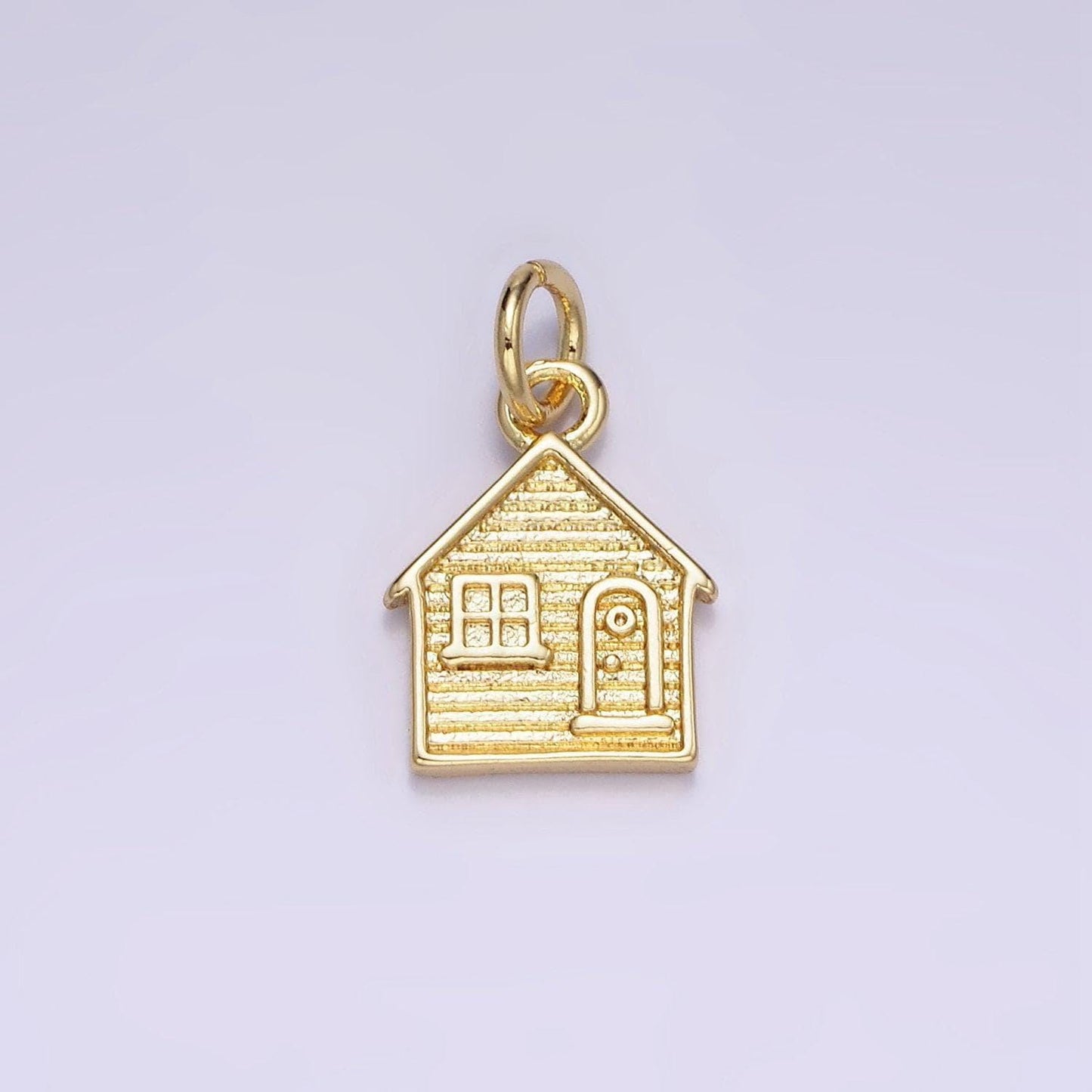 14k gold filled mini house home textured charm | ag-642