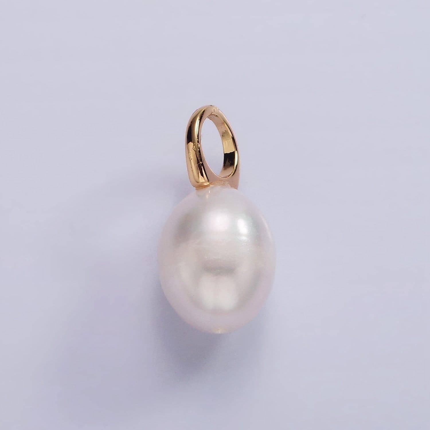 Big hole 14k gold filled 18+mm freshwater pearl button drop for wedding minimalist jewelry for necklace earring component | p1627