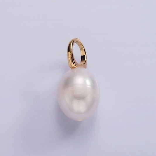 Big hole 14k gold filled 18+mm freshwater pearl button drop for wedding minimalist jewelry for necklace earring component | p1627