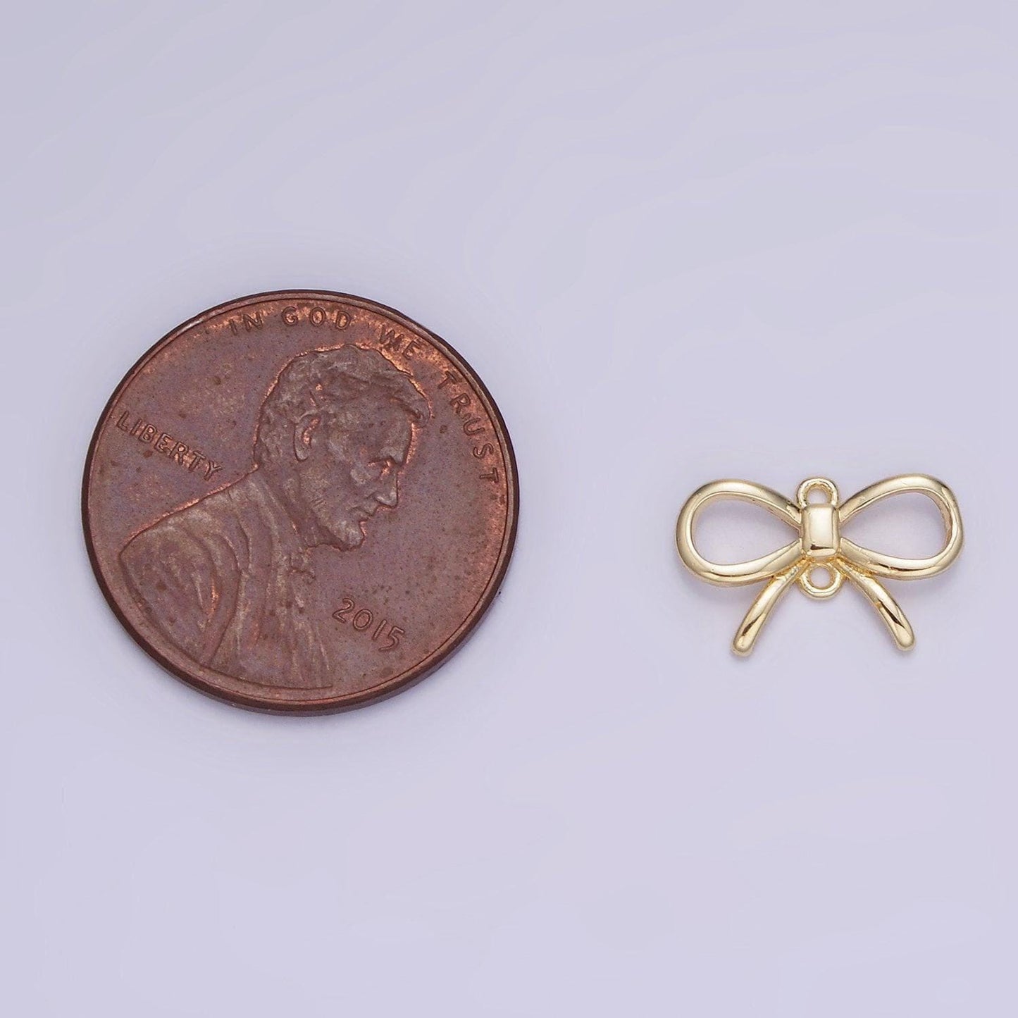 Mini 14k gold filled 7.6mm mini bow charm earring supply for jewelry making | g292
