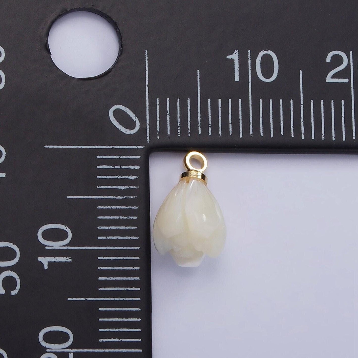14k gold filled white pearl tulip flower bud drop pendant for minimalist jewelry making supply | ag-688