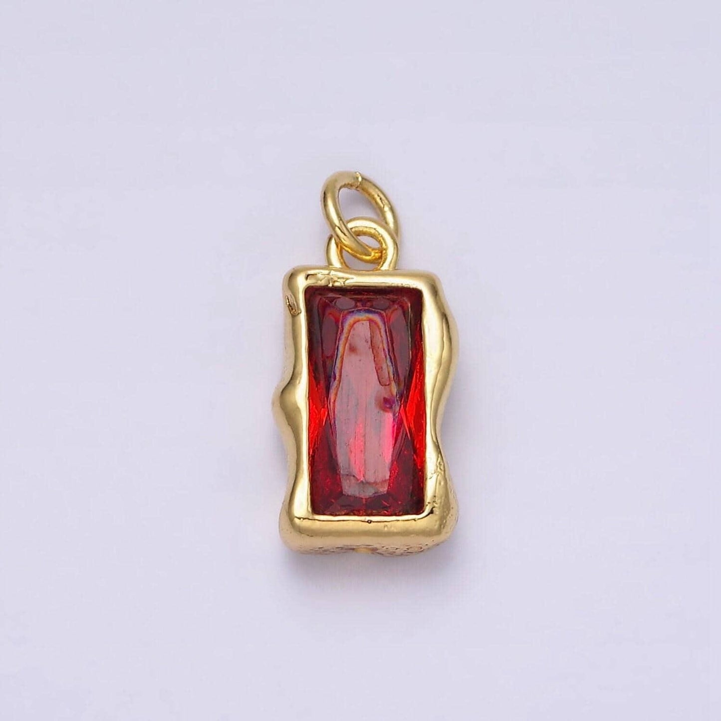 14k gold filled 20mm birthstone cz baguette charm personalized birth month add on charm | ac1506 - ac1516