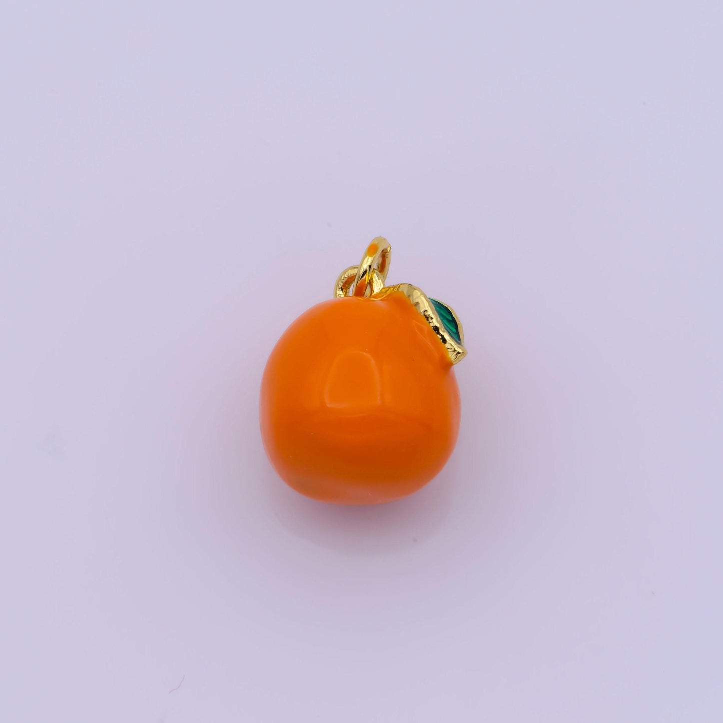 Mini gold orange charm enamel tangerine pendant fruit foodie charm inspired m827