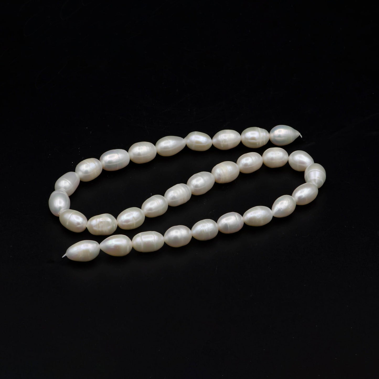 Aaa 8.2 - 9.1mm white oval freshwater pearls,high quality,white rice pearl,full strand,freshwater pearl rice beads wa-577