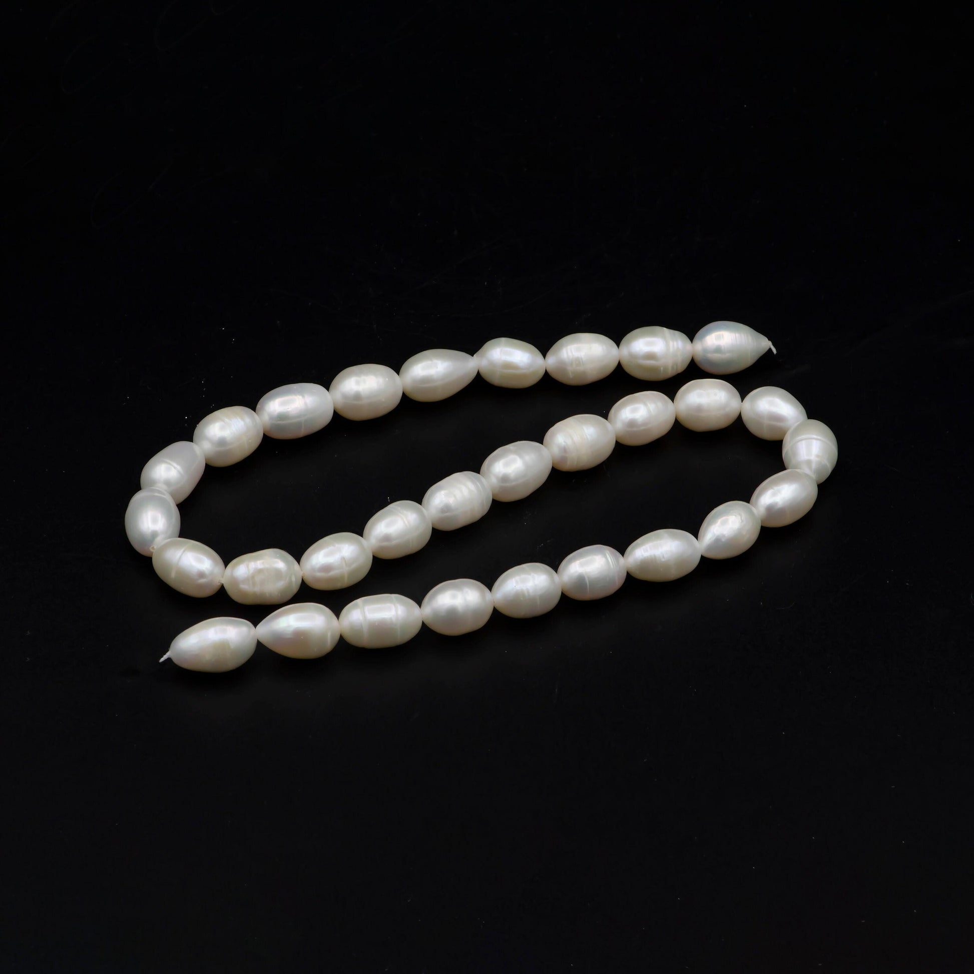 Aaa 8.2 - 9.1mm white oval freshwater pearls,high quality,white rice pearl,full strand,freshwater pearl rice beads wa-577