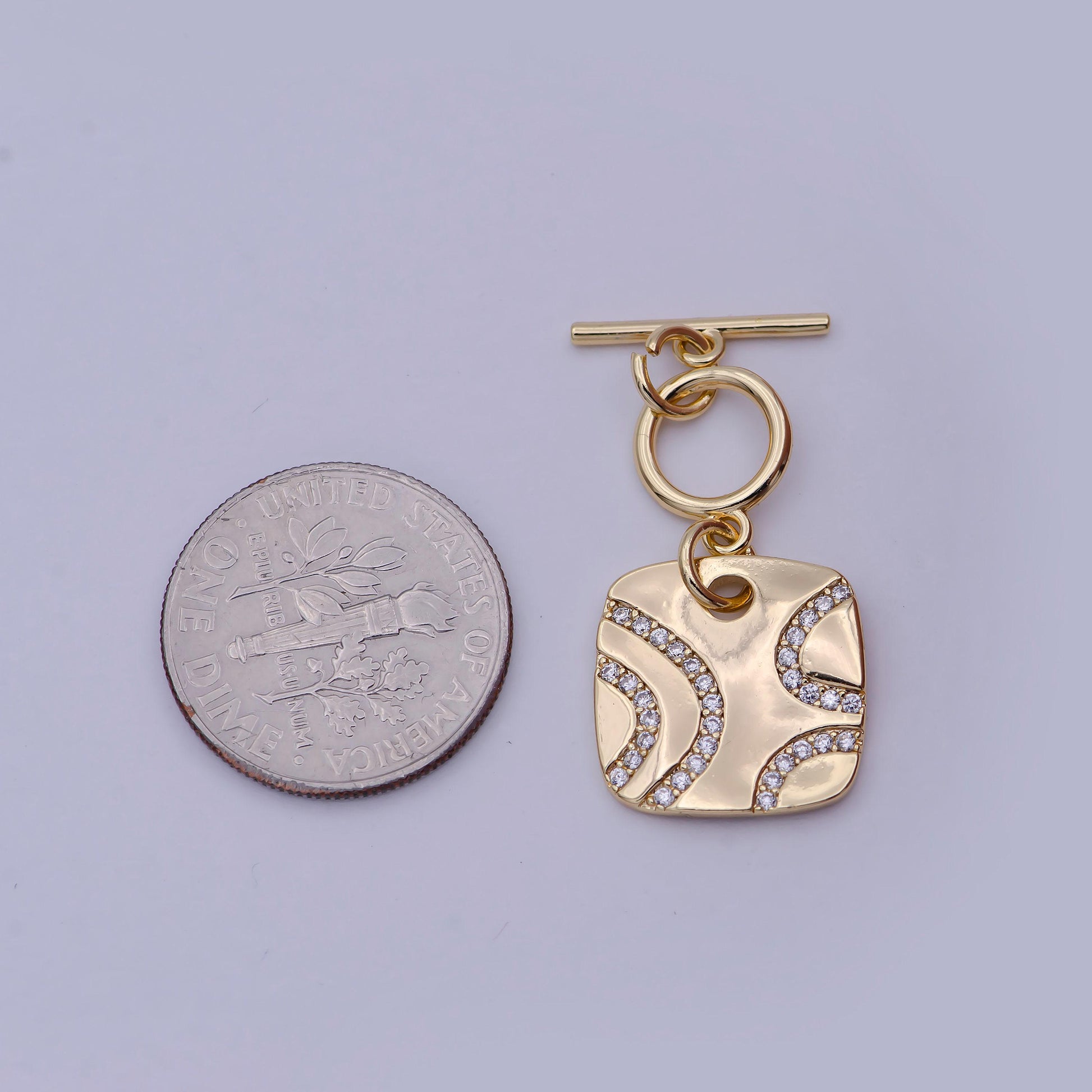 Wholesale cz gold toggle clasp ot clasp square fancy design bulk supply for bracelet necklace component l-633