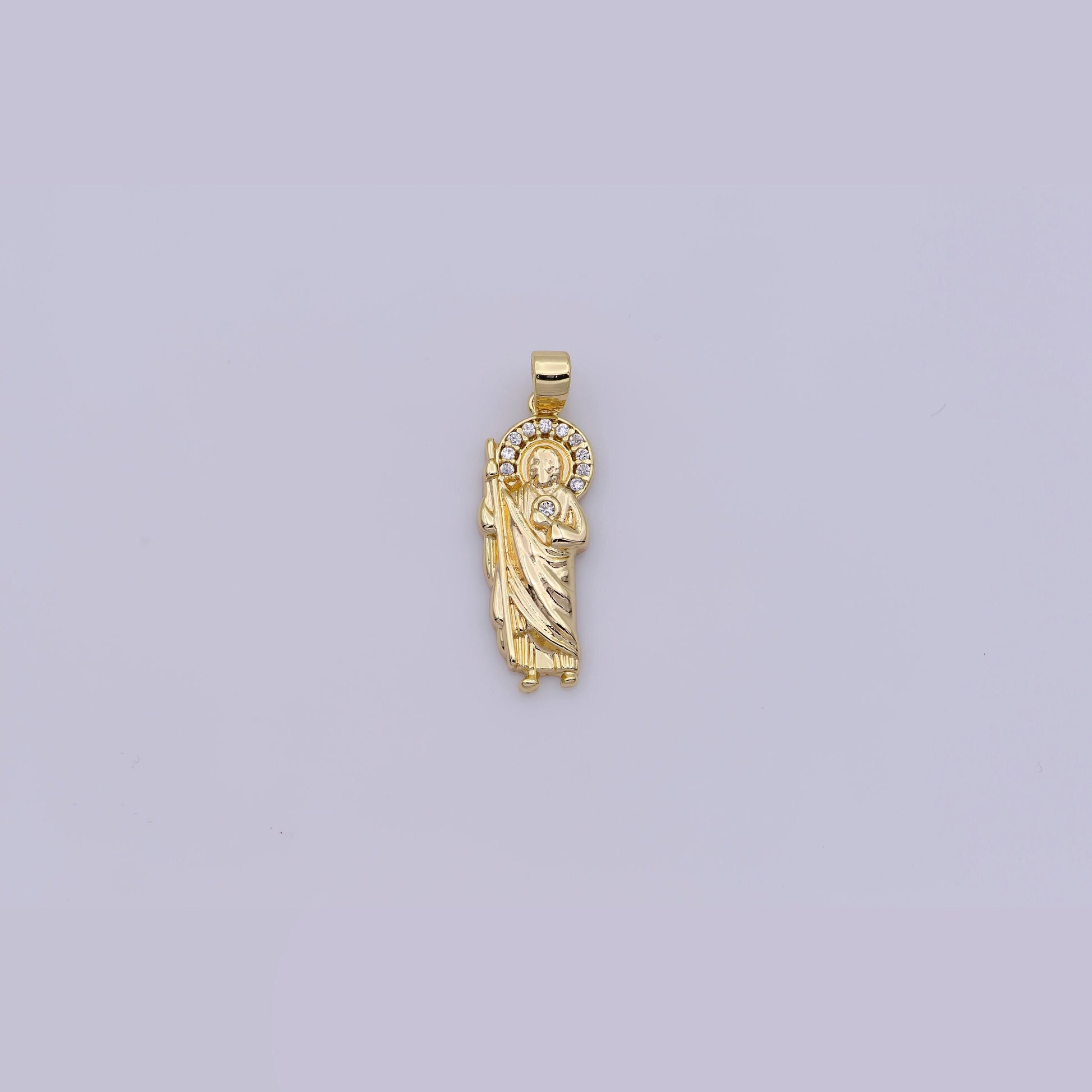 14k gold filled st jude pendant san judas tadeo medalla charm medallion patron saint of hopeless cause rosary necklace jewelry supply,j-860